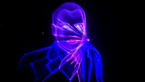 Lasershow Grafik auf Wasserleinwand
